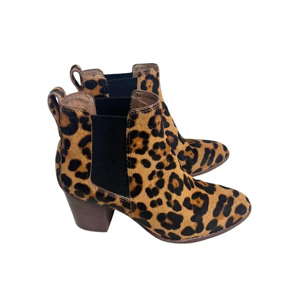 Madewell The Regan Leopard Calf Hair Ankle Pull On Boots Size 7 $178 - Picture 4 of 10